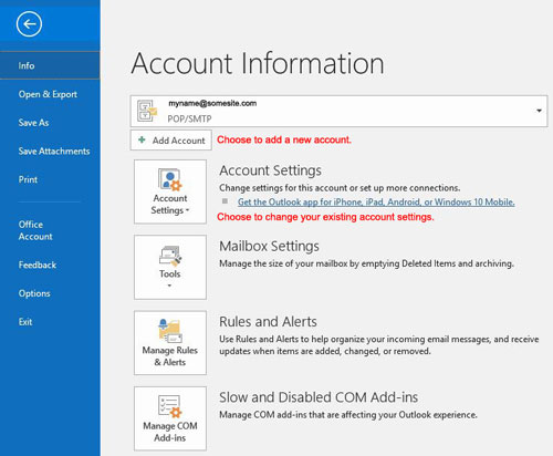 Outlook Setup Image 1